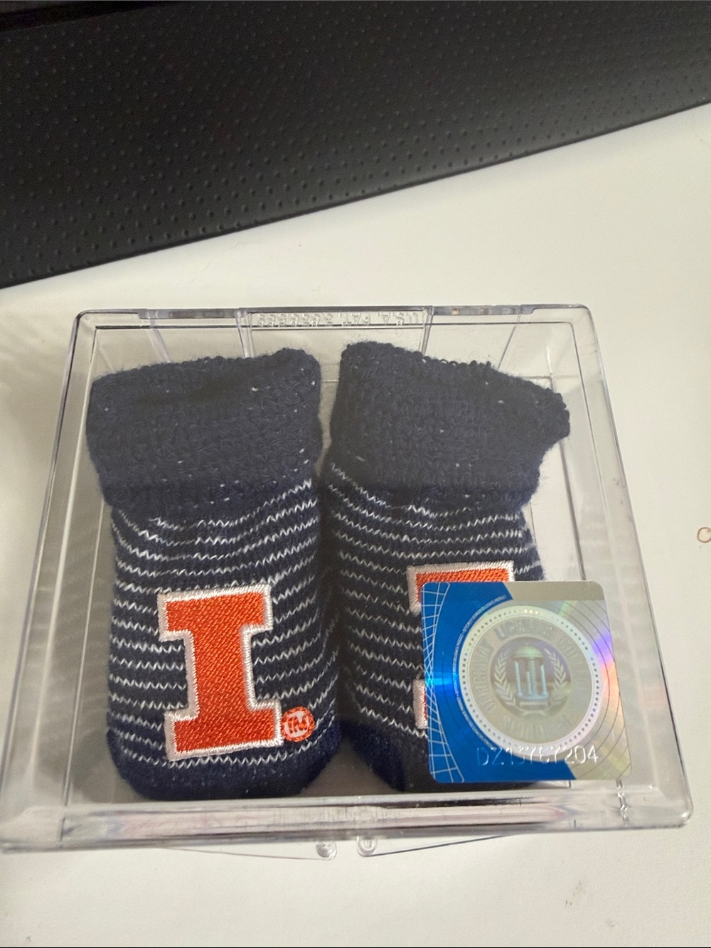 Vintage Illinois Fighting Illini Newborn Baby Booties Two Feet Ahead NIB